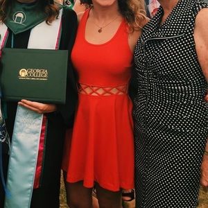 Beautiful Orange Dress with waist design